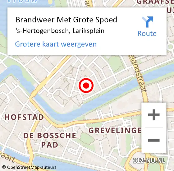 Locatie op kaart van de 112 melding: Brandweer Met Grote Spoed Naar 's-Hertogenbosch, Lariksplein op 29 december 2018 00:38