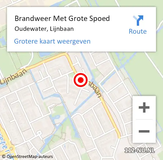 Locatie op kaart van de 112 melding: Brandweer Met Grote Spoed Naar Oudewater, Lijnbaan op 29 december 2018 01:04