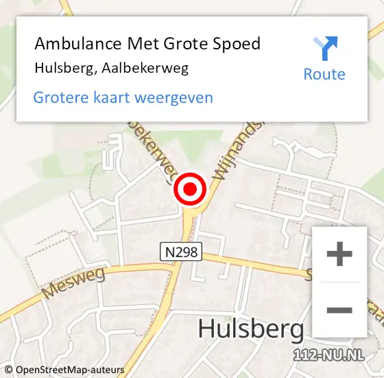 Locatie op kaart van de 112 melding: Ambulance Met Grote Spoed Naar Hulsberg, Aalbekerweg op 19 maart 2014 01:07