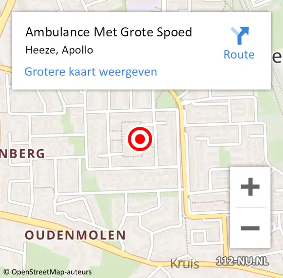 Locatie op kaart van de 112 melding: Ambulance Met Grote Spoed Naar Heeze, Apollo op 29 december 2018 03:55