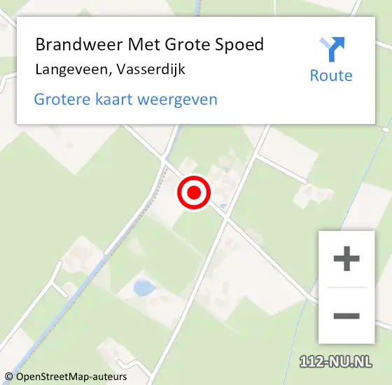 Locatie op kaart van de 112 melding: Brandweer Met Grote Spoed Naar Langeveen, Vasserdijk op 29 december 2018 06:33