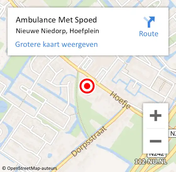 Locatie op kaart van de 112 melding: Ambulance Met Spoed Naar Nieuwe Niedorp, Hoefplein op 29 december 2018 07:19