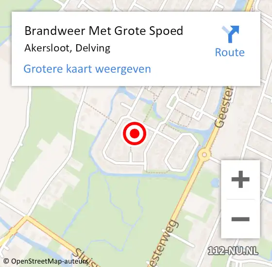 Locatie op kaart van de 112 melding: Brandweer Met Grote Spoed Naar Akersloot, Delving op 29 december 2018 10:45