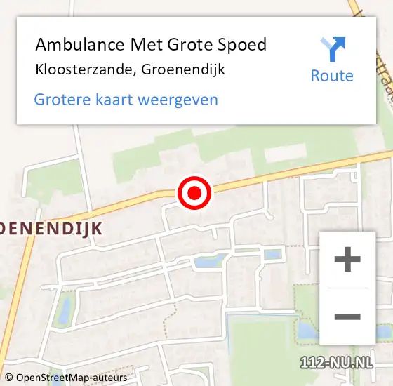 Locatie op kaart van de 112 melding: Ambulance Met Grote Spoed Naar Kloosterzande, Groenendijk op 29 december 2018 11:05