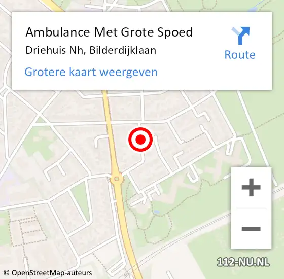 Locatie op kaart van de 112 melding: Ambulance Met Grote Spoed Naar Driehuis Nh, Bilderdijklaan op 29 december 2018 13:02