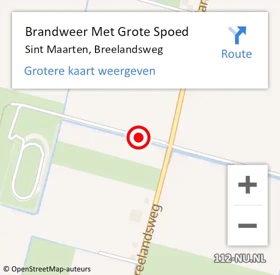 Locatie op kaart van de 112 melding: Brandweer Met Grote Spoed Naar Sint Maarten, Breelandsweg op 29 december 2018 13:20