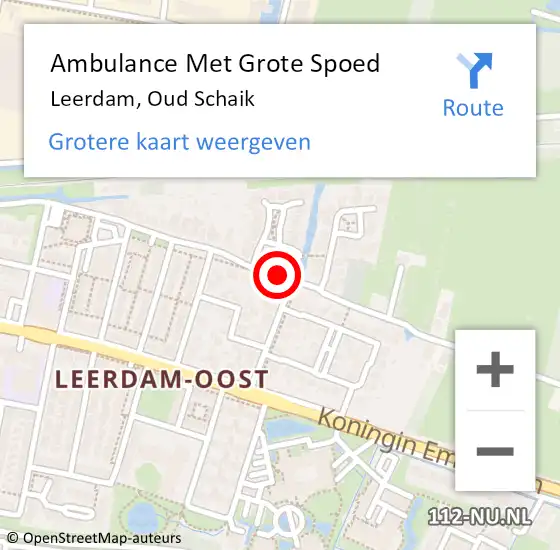 Locatie op kaart van de 112 melding: Ambulance Met Grote Spoed Naar Leerdam, Oud Schaik op 29 december 2018 14:27