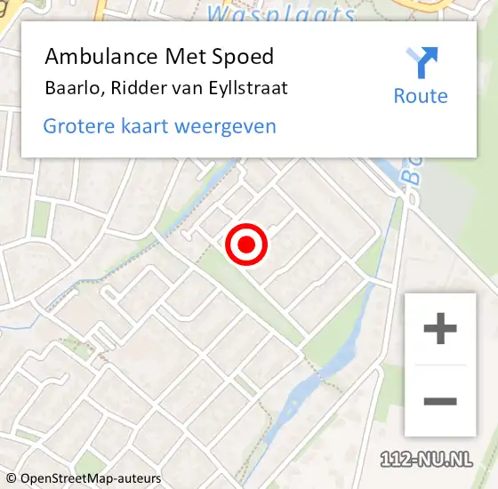 Locatie op kaart van de 112 melding: Ambulance Met Spoed Naar Baarlo, Ridder van Eyllstraat op 19 maart 2014 05:12