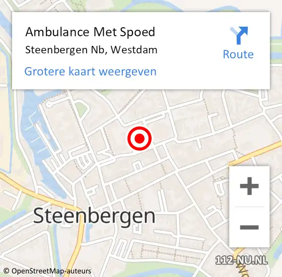 Locatie op kaart van de 112 melding: Ambulance Met Spoed Naar Steenbergen Nb, Westdam op 29 december 2018 18:18