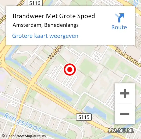 Locatie op kaart van de 112 melding: Brandweer Met Grote Spoed Naar Amsterdam, Benedenlangs op 29 december 2018 18:29
