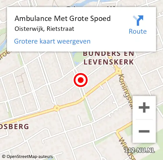 Locatie op kaart van de 112 melding: Ambulance Met Grote Spoed Naar Oisterwijk, Rietstraat op 29 december 2018 19:10