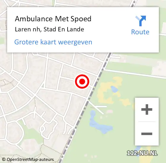 Locatie op kaart van de 112 melding: Ambulance Met Spoed Naar Laren nh, Stad En Lande op 19 maart 2014 05:45