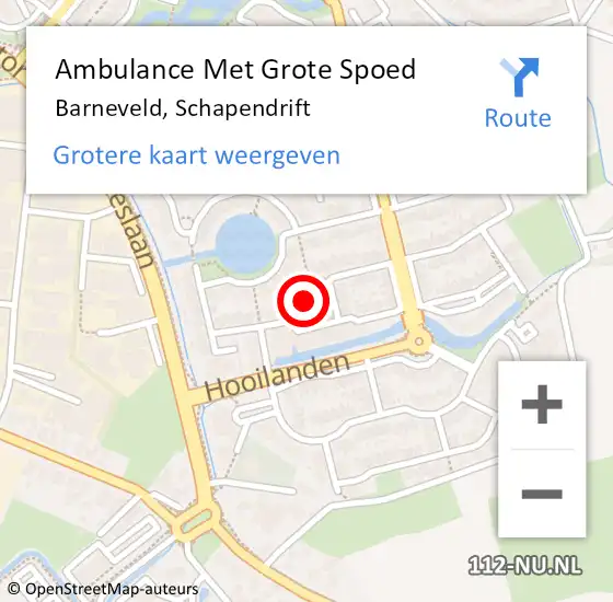 Locatie op kaart van de 112 melding: Ambulance Met Grote Spoed Naar Barneveld, Schapendrift op 29 december 2018 20:33