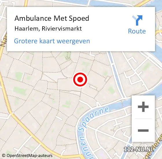 Locatie op kaart van de 112 melding: Ambulance Met Spoed Naar Haarlem, Riviervismarkt op 29 december 2018 22:04