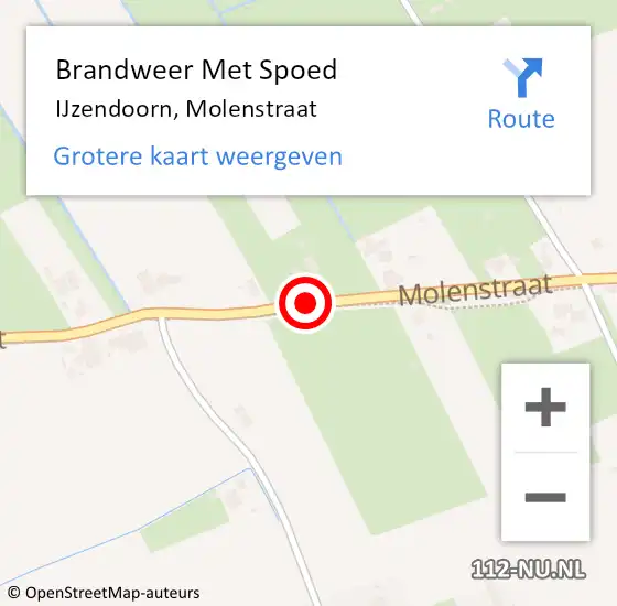 Locatie op kaart van de 112 melding: Brandweer Met Spoed Naar IJzendoorn, Molenstraat op 29 december 2018 23:28