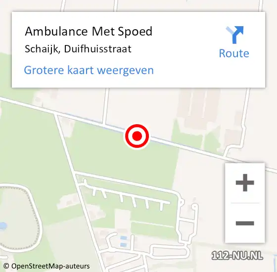 Locatie op kaart van de 112 melding: Ambulance Met Spoed Naar Schaijk, Duifhuisstraat op 30 december 2018 01:25