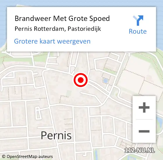 Locatie op kaart van de 112 melding: Brandweer Met Grote Spoed Naar Pernis Rotterdam, Pastoriedijk op 30 december 2018 04:47