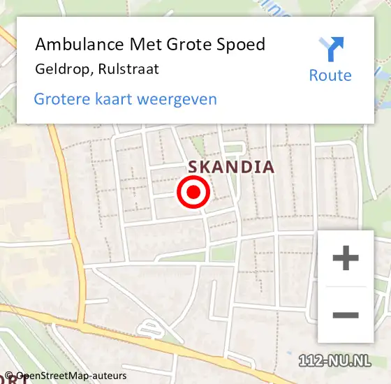 Locatie op kaart van de 112 melding: Ambulance Met Grote Spoed Naar Geldrop, Rulstraat op 30 december 2018 04:59