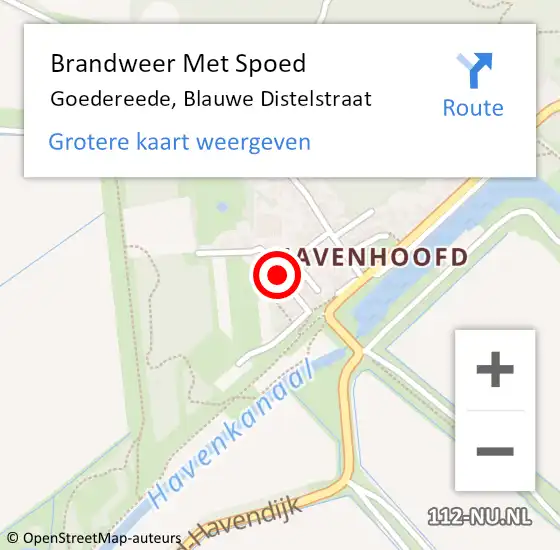 Locatie op kaart van de 112 melding: Brandweer Met Spoed Naar Goedereede, Blauwe Distelstraat op 30 december 2018 09:07