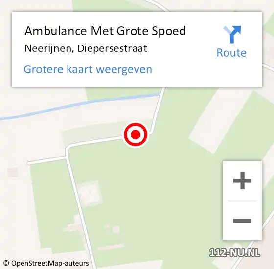 Locatie op kaart van de 112 melding: Ambulance Met Grote Spoed Naar Neerijnen, Diepersestraat op 30 december 2018 09:21