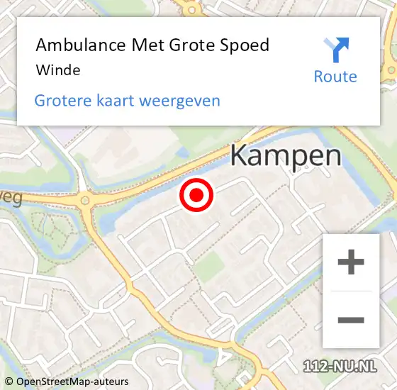 Locatie op kaart van de 112 melding: Ambulance Met Grote Spoed Naar Winde op 30 december 2018 10:29