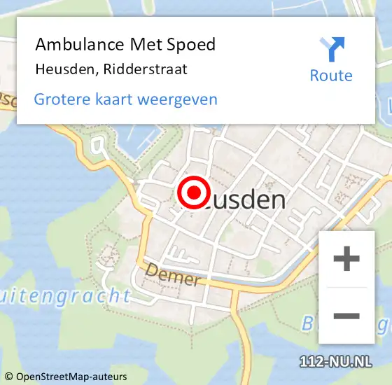 Locatie op kaart van de 112 melding: Ambulance Met Spoed Naar Heusden, Ridderstraat op 30 december 2018 12:36