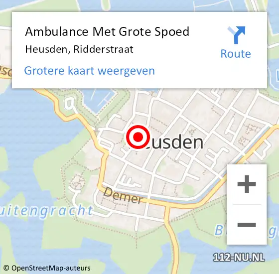 Locatie op kaart van de 112 melding: Ambulance Met Grote Spoed Naar Heusden, Ridderstraat op 30 december 2018 12:39