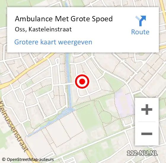 Locatie op kaart van de 112 melding: Ambulance Met Grote Spoed Naar Oss, Kasteleinstraat op 30 december 2018 12:40