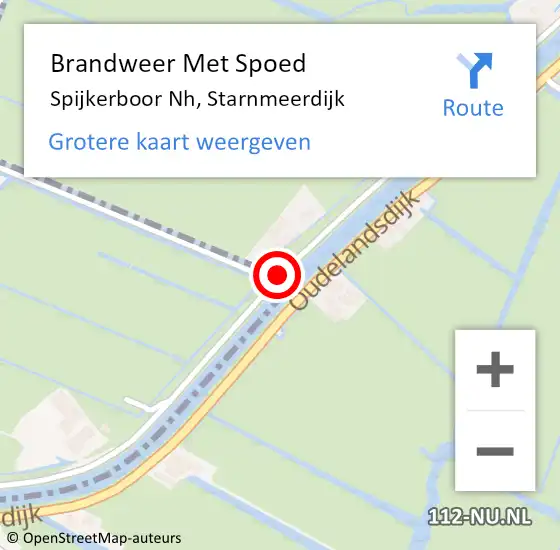 Locatie op kaart van de 112 melding: Brandweer Met Spoed Naar Spijkerboor Nh, Starnmeerdijk op 30 december 2018 13:09