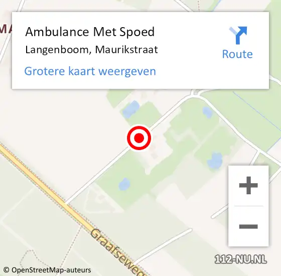 Locatie op kaart van de 112 melding: Ambulance Met Spoed Naar Langenboom, Maurikstraat op 30 december 2018 15:59