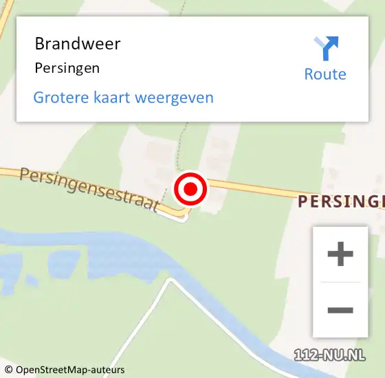 Locatie op kaart van de 112 melding: Brandweer Persingen op 19 maart 2014 08:41