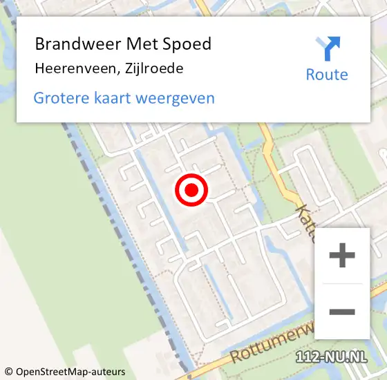 Locatie op kaart van de 112 melding: Brandweer Met Spoed Naar Heerenveen, Zijlroede op 30 december 2018 18:49