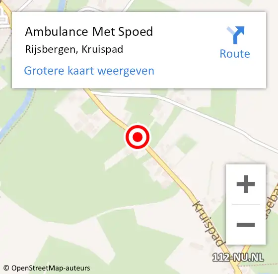 Locatie op kaart van de 112 melding: Ambulance Met Spoed Naar Rijsbergen, Kruispad op 30 december 2018 18:51