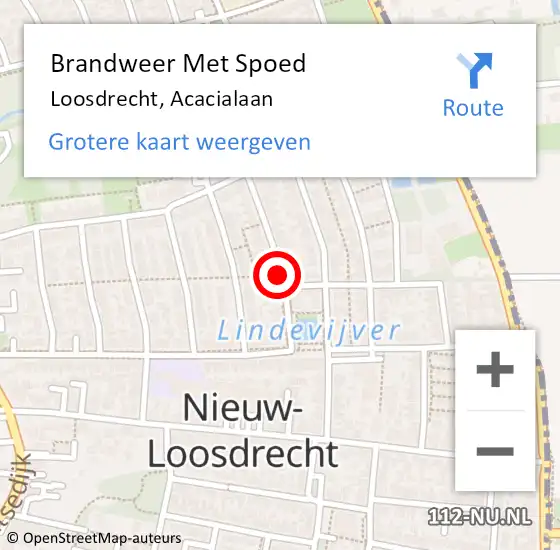 Locatie op kaart van de 112 melding: Brandweer Met Spoed Naar Loosdrecht, Acacialaan op 30 december 2018 19:10