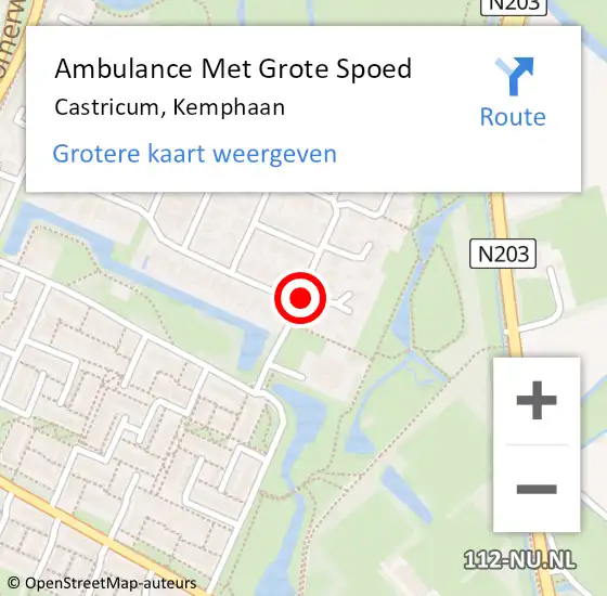 Locatie op kaart van de 112 melding: Ambulance Met Grote Spoed Naar Castricum, Kemphaan op 19 maart 2014 08:46