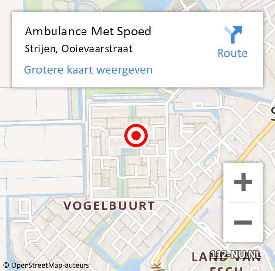 Locatie op kaart van de 112 melding: Ambulance Met Spoed Naar Strijen, Ooievaarstraat op 30 december 2018 21:11