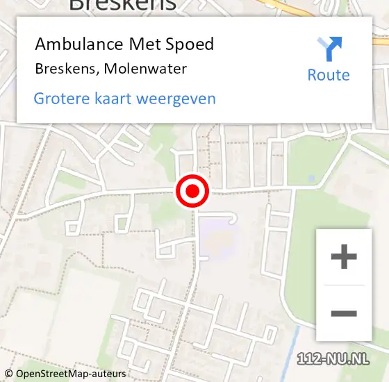 Locatie op kaart van de 112 melding: Ambulance Met Spoed Naar Breskens, Molenwater op 30 december 2018 23:29