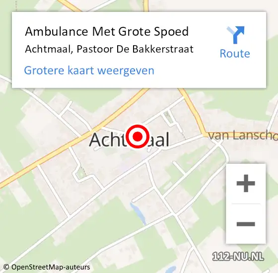 Locatie op kaart van de 112 melding: Ambulance Met Grote Spoed Naar Achtmaal, Pastoor de Bakkerstraat op 31 december 2018 03:20