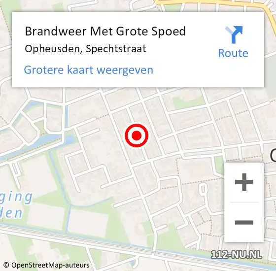 Locatie op kaart van de 112 melding: Brandweer Met Grote Spoed Naar Opheusden, Spechtstraat op 31 december 2018 05:34