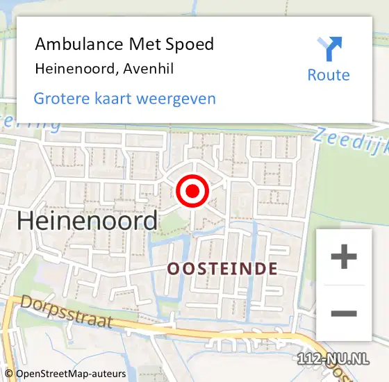 Locatie op kaart van de 112 melding: Ambulance Met Spoed Naar Heinenoord, Avenhil op 31 december 2018 08:31