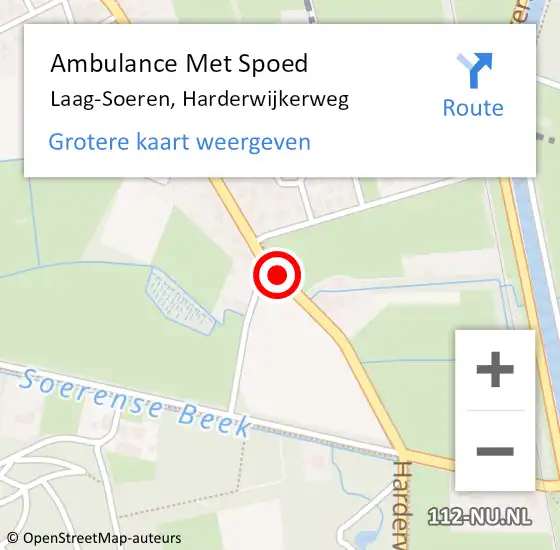 Locatie op kaart van de 112 melding: Ambulance Met Spoed Naar Laag-Soeren, Harderwijkerweg op 31 december 2018 11:57