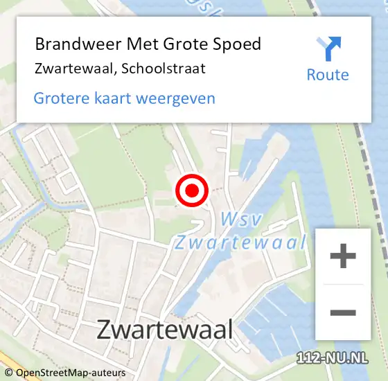 Locatie op kaart van de 112 melding: Brandweer Met Grote Spoed Naar Zwartewaal, Schoolstraat op 31 december 2018 12:19