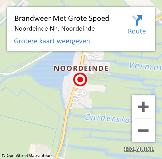 Locatie op kaart van de 112 melding: Brandweer Met Grote Spoed Naar Noordeinde Nh, Noordeinde op 31 december 2018 12:59