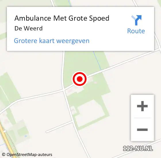 Locatie op kaart van de 112 melding: Ambulance Met Grote Spoed Naar De Weerd op 31 december 2018 13:05