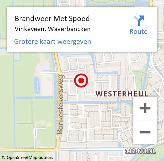 Locatie op kaart van de 112 melding: Brandweer Met Spoed Naar Vinkeveen, Waverbancken op 31 december 2018 13:30