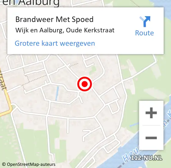 Locatie op kaart van de 112 melding: Brandweer Met Spoed Naar Wijk en Aalburg, Oude Kerkstraat op 31 december 2018 13:51