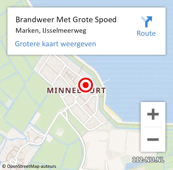 Locatie op kaart van de 112 melding: Brandweer Met Grote Spoed Naar Marken, IJsselmeerweg op 31 december 2018 14:00