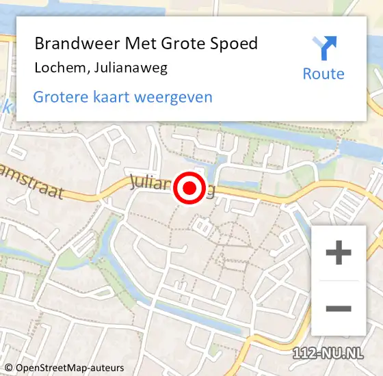 Locatie op kaart van de 112 melding: Brandweer Met Grote Spoed Naar Lochem, Julianaweg op 31 december 2018 14:36