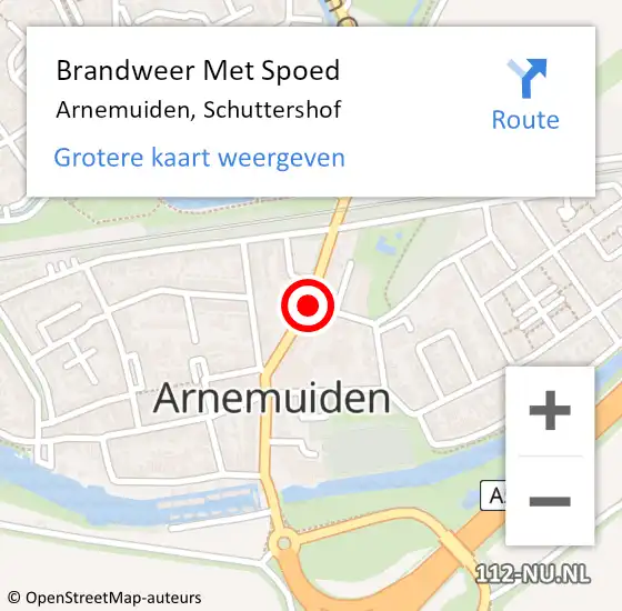 Locatie op kaart van de 112 melding: Brandweer Met Spoed Naar Arnemuiden, Schuttershof op 31 december 2018 14:45