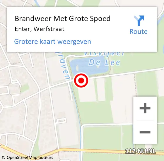 Locatie op kaart van de 112 melding: Brandweer Met Grote Spoed Naar Enter, Werfstraat op 31 december 2018 14:45